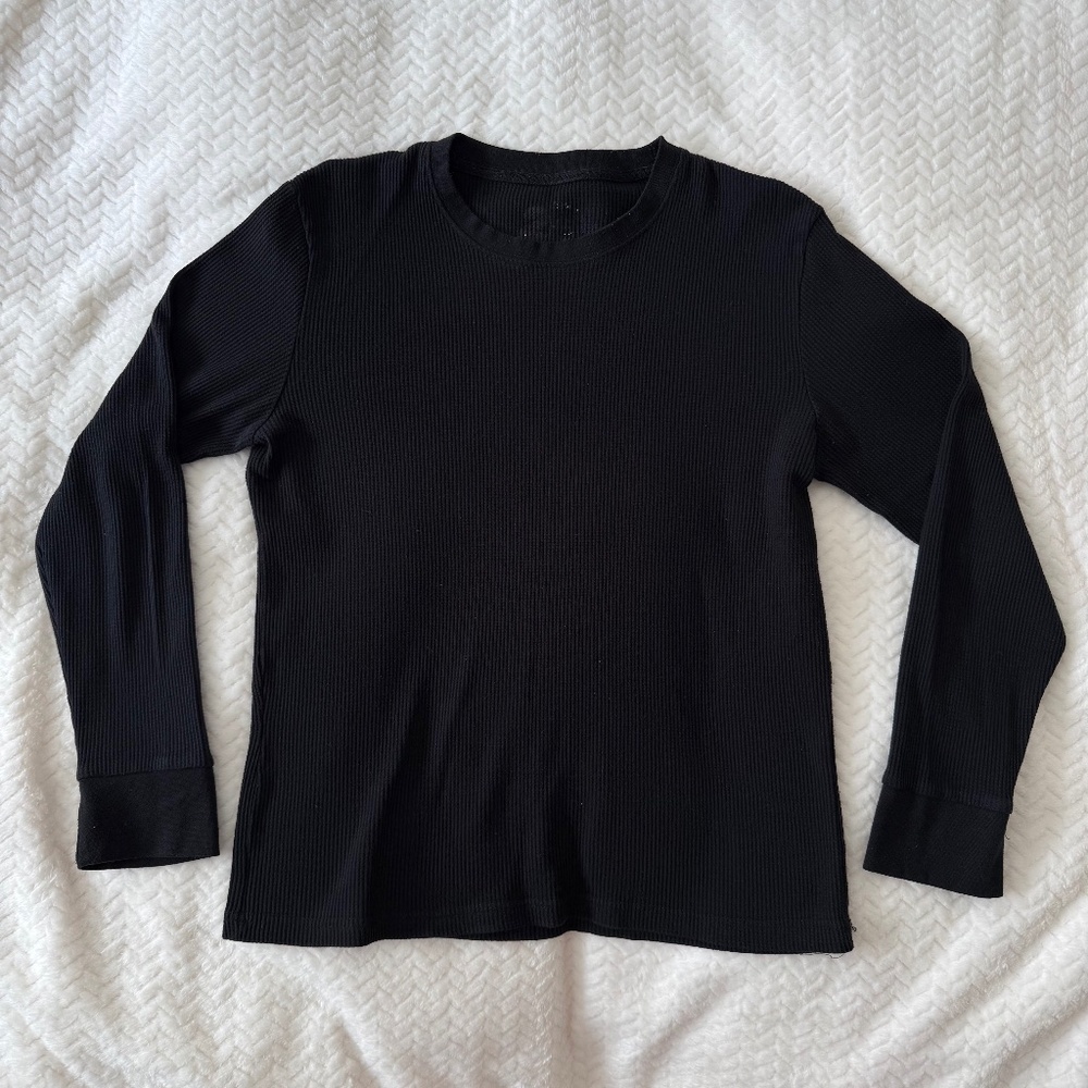 Men’s Black Shirt, Size M Medium, Long Sleeve Pullover